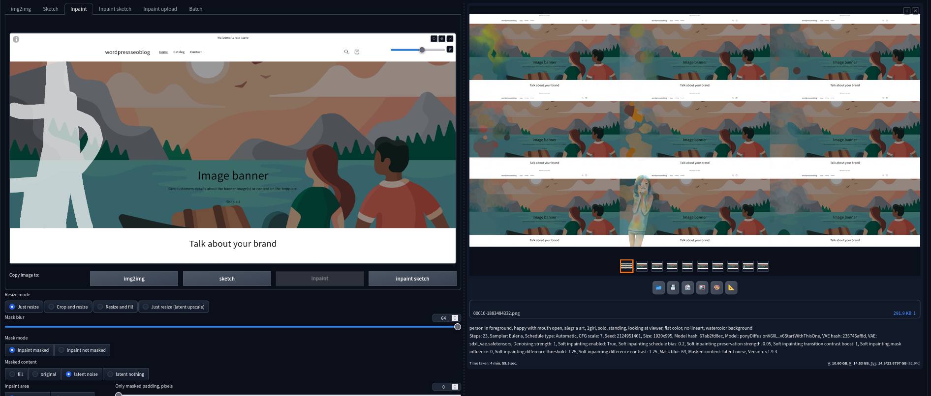 Bonus - only one where it generated the character I specified: in the bottom center out of a batch of 9. 