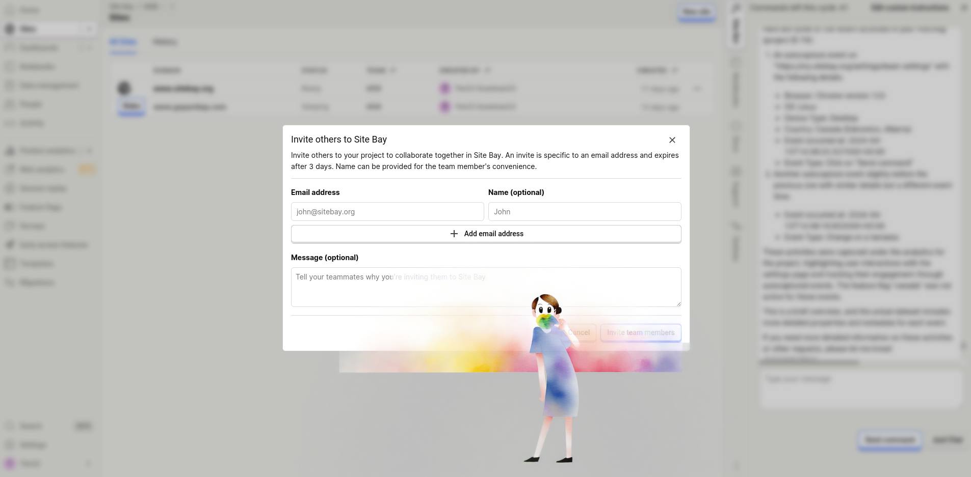 SiteBay Invite Page SiteBay Invite Team Page
